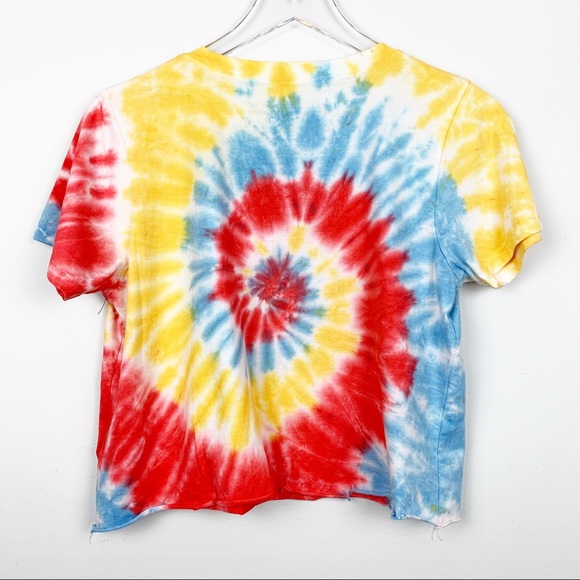 Graphic Tie Dye Retro Tee Crop Top - Picture 7 of 8